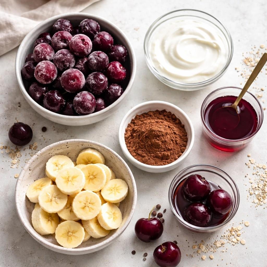 Black Forest smoothie bowl ingredients