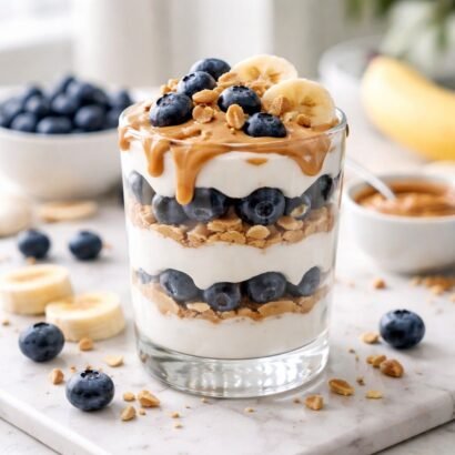Blueberry Banana Peanut Butter Parfait