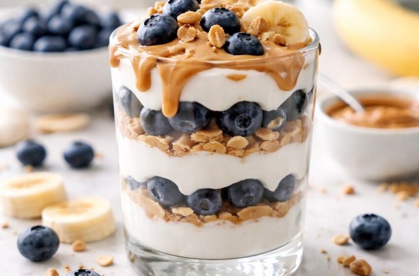 Blueberry Banana Peanut Butter Parfait