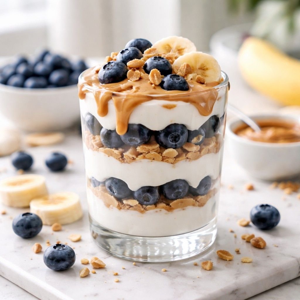 Blueberry Banana Peanut Butter Parfait