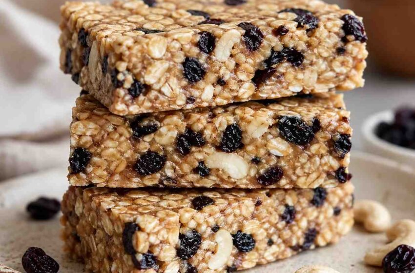 Blueberry Cashew Oat Bars
