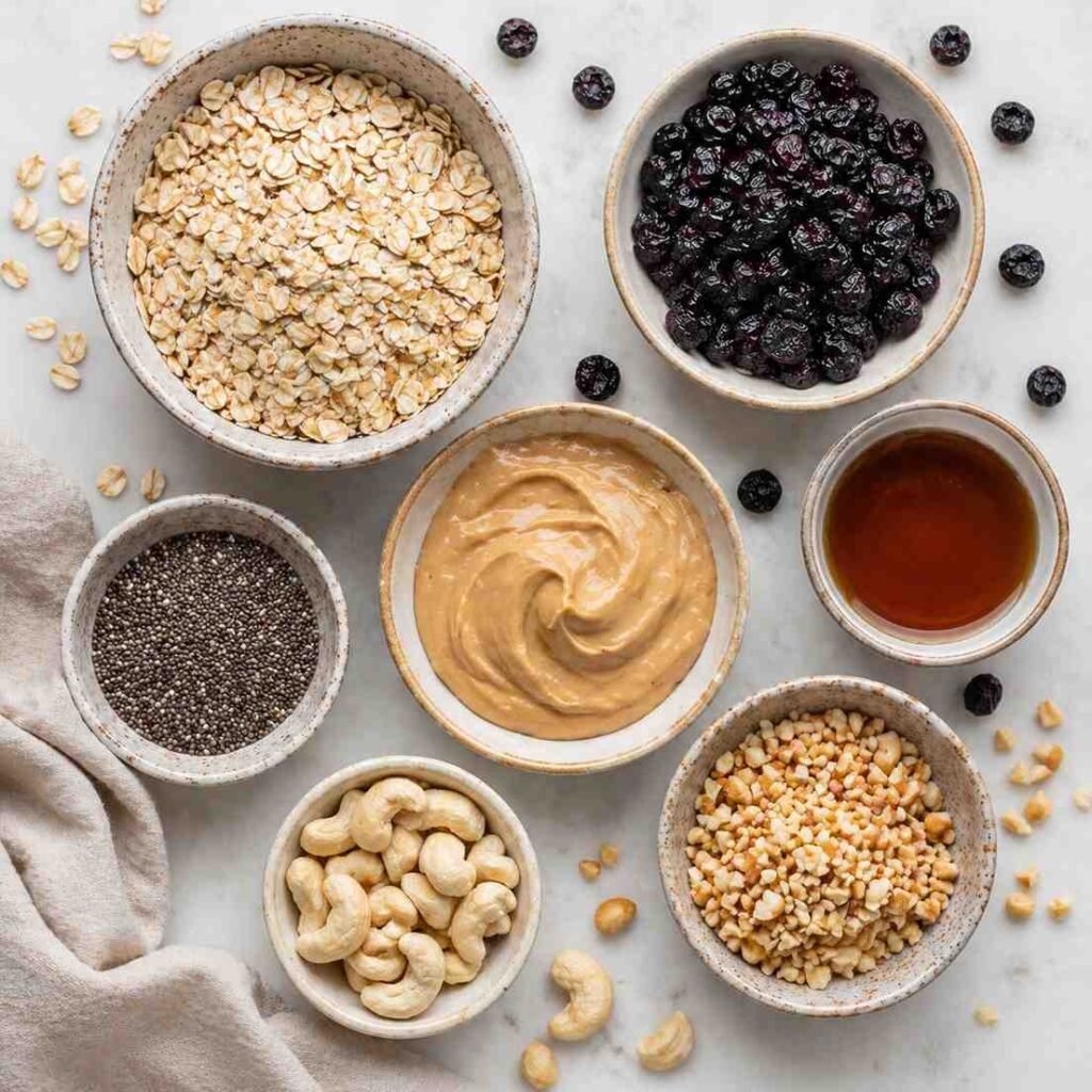 Blueberry Cashew Oat Bars ingredients