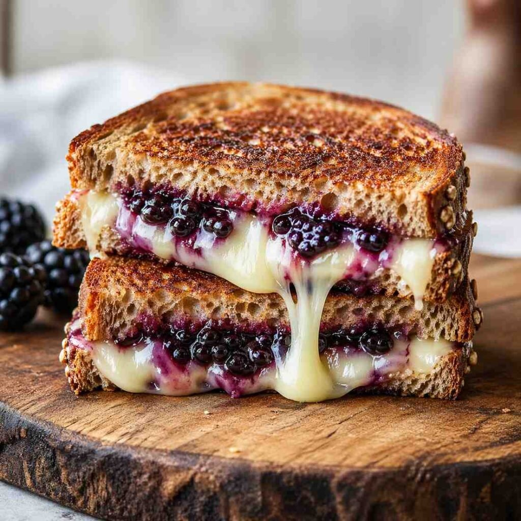 Brie and Blackberry Jam Grilled Cheese Sandwich