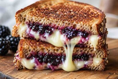 Thumbnail for Easy Brie and Blackberry Jam Grilled Cheese Sandwich