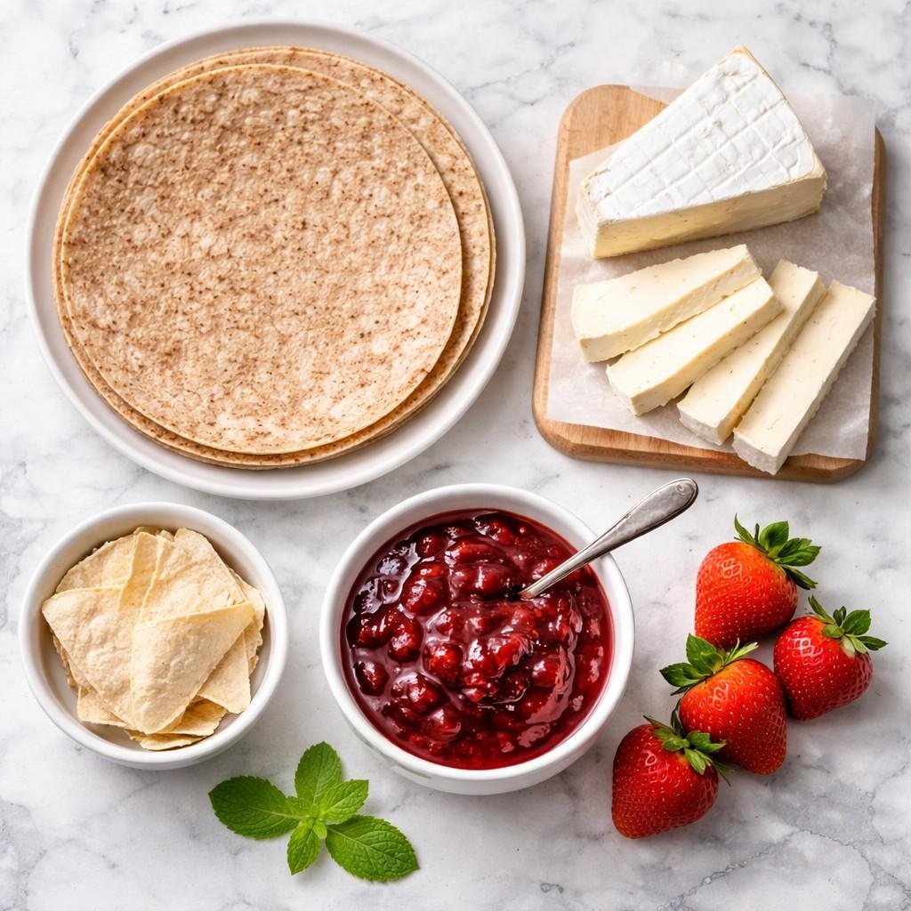 Brie and Jam Wrap ingredients