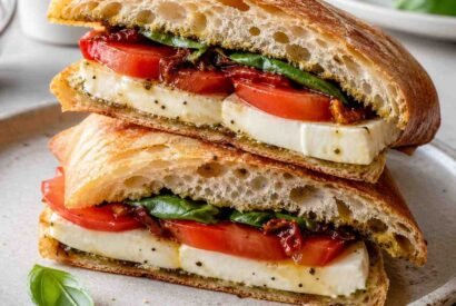 Thumbnail for Fresh Caprese Sandwich with Basil & Mozzarella