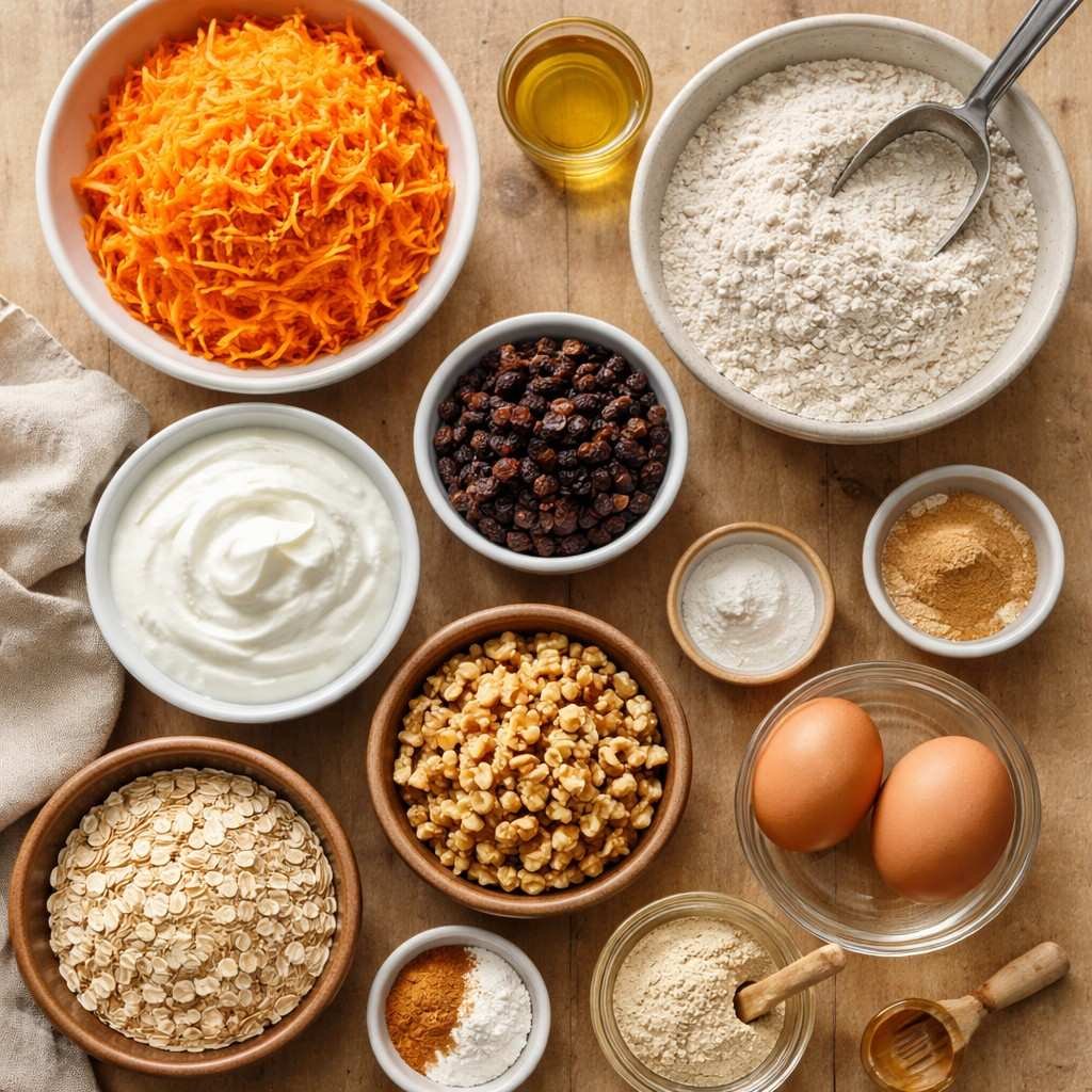 Carrot cake muffin ingredients