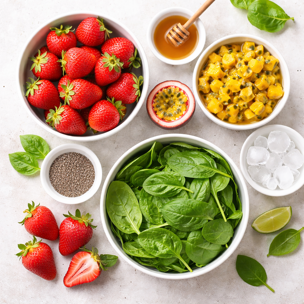 Strawberry Passion Fruit Green Smoothie