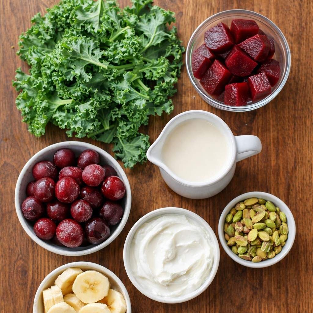 Cherry Beet Kale Smoothie ingredients