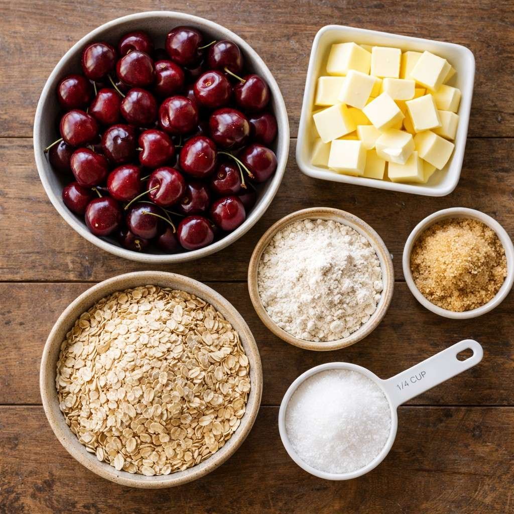 Cherry Crumble ingredients