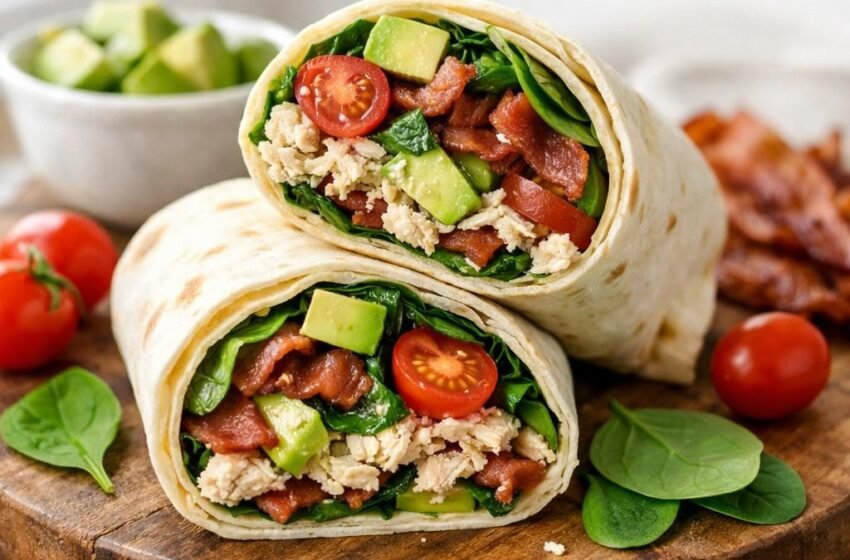 Chicken avocado BLT wrap