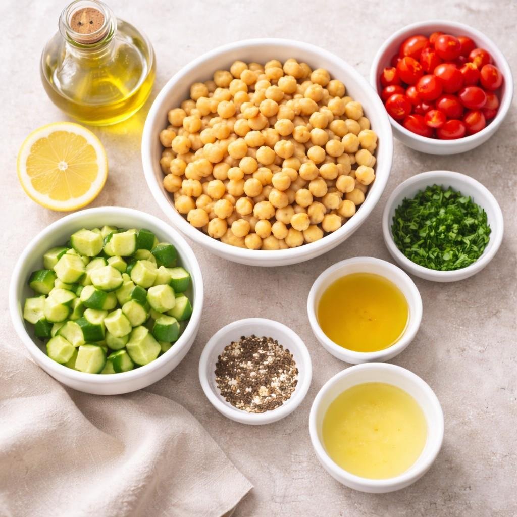 Chickpea Snack Salad ingredients