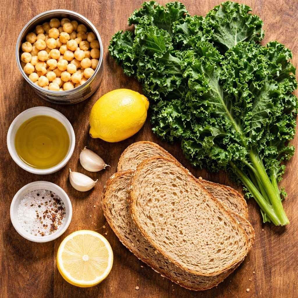 Chickpea kale toast ingredients
