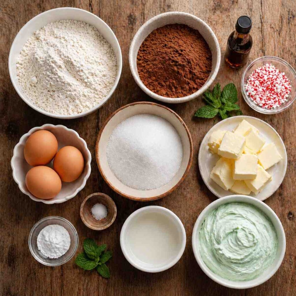 Chocolate Peppermint Cake ingredients