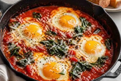 Thumbnail for Classic Eggs in Purgatory with Spinach and Parmesan