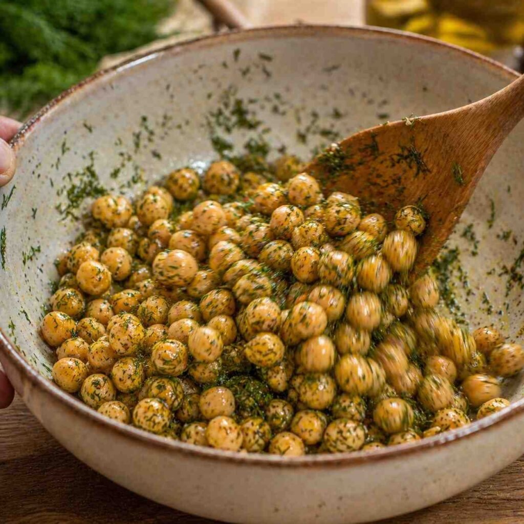 Dill Pickle Chickpeas prep