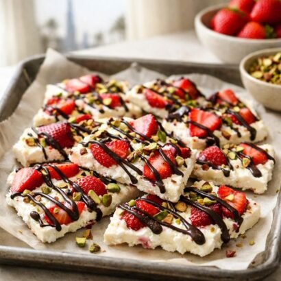 Dubai Chocolate Strawberry Yogurt Bark