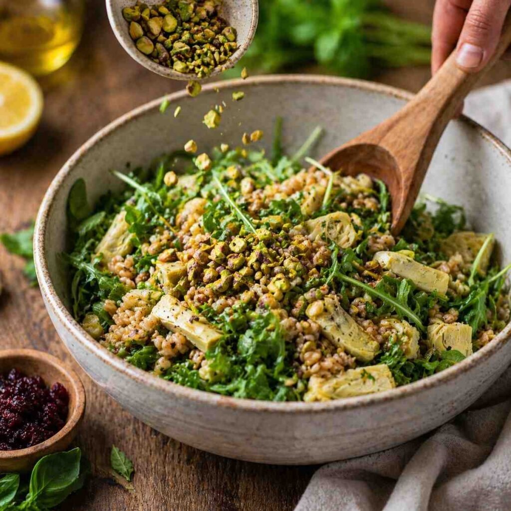 Farro Salad prep