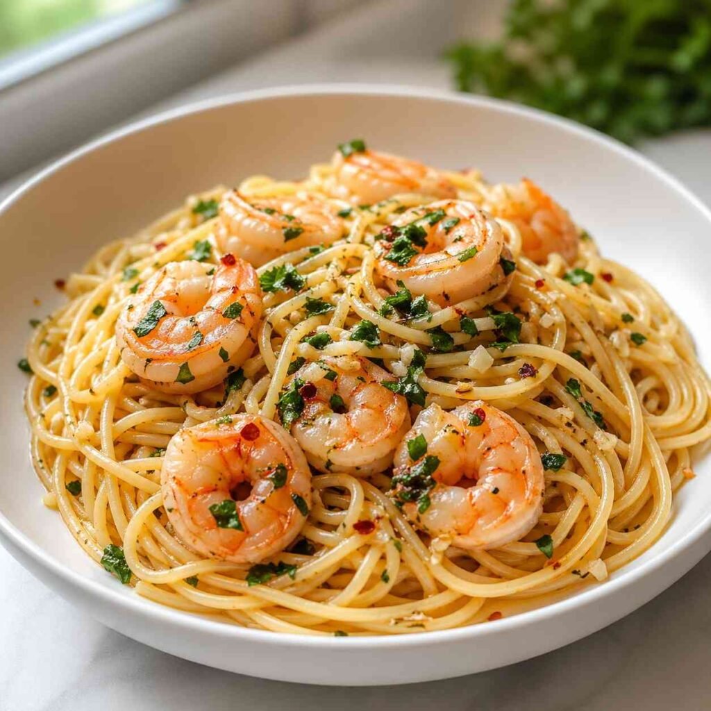 Garlic Shrimp Spaghetti