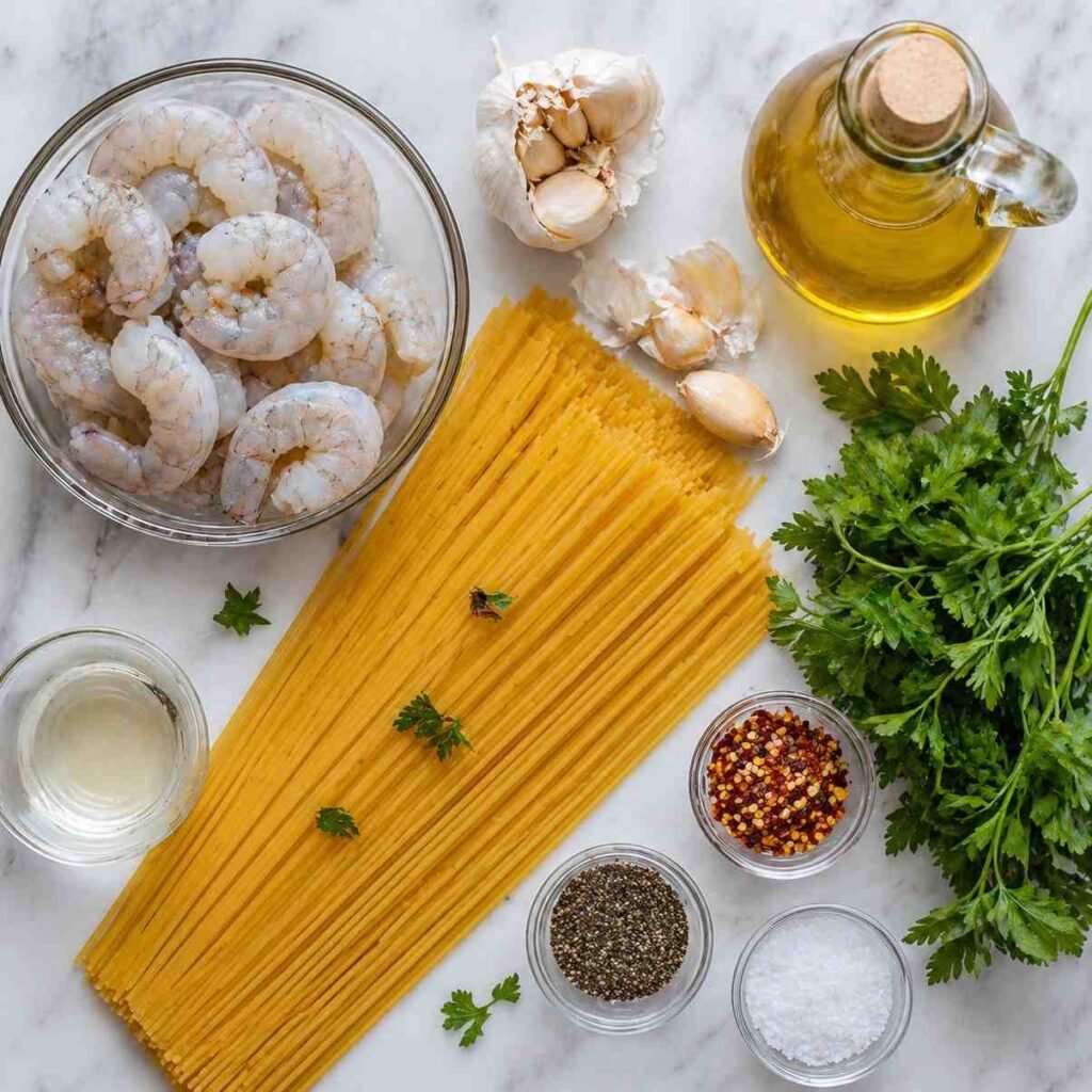 Garlic Shrimp Spaghetti ingredients