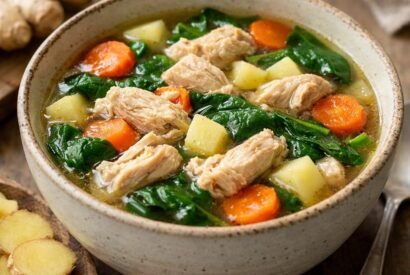 Thumbnail for High Protein Ginger Chicken Soup