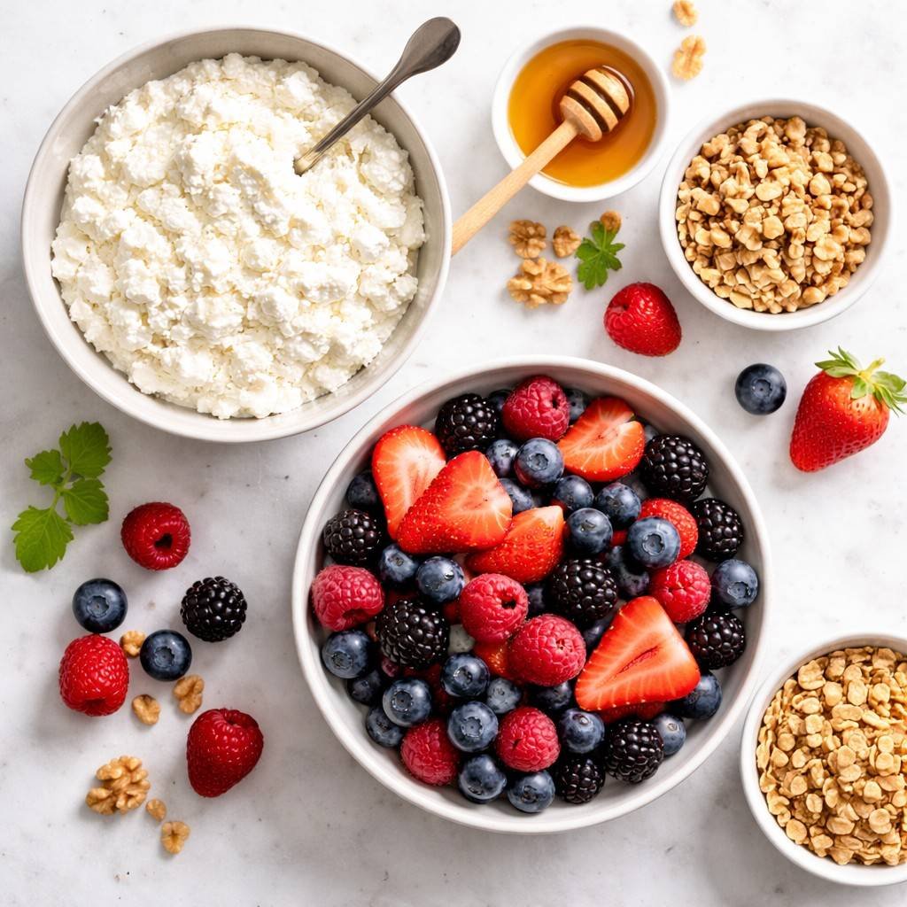 High-protein cottage cheese berry bowl ingredients