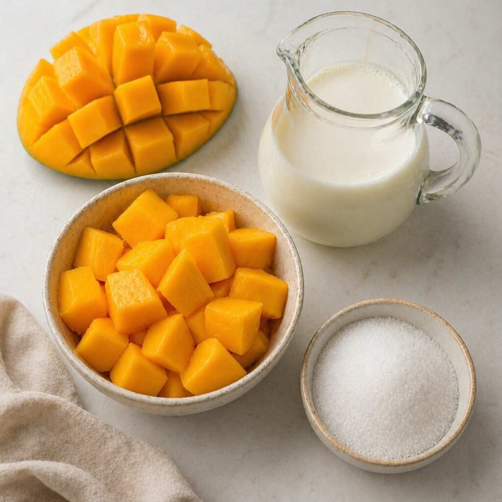 Homemade Mango Ice Cream ingredients