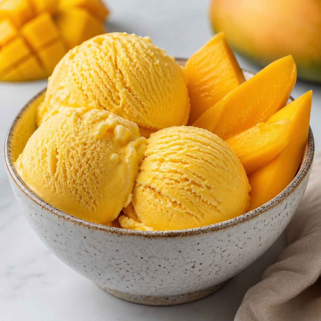 Homemade Mango Ice Cream
