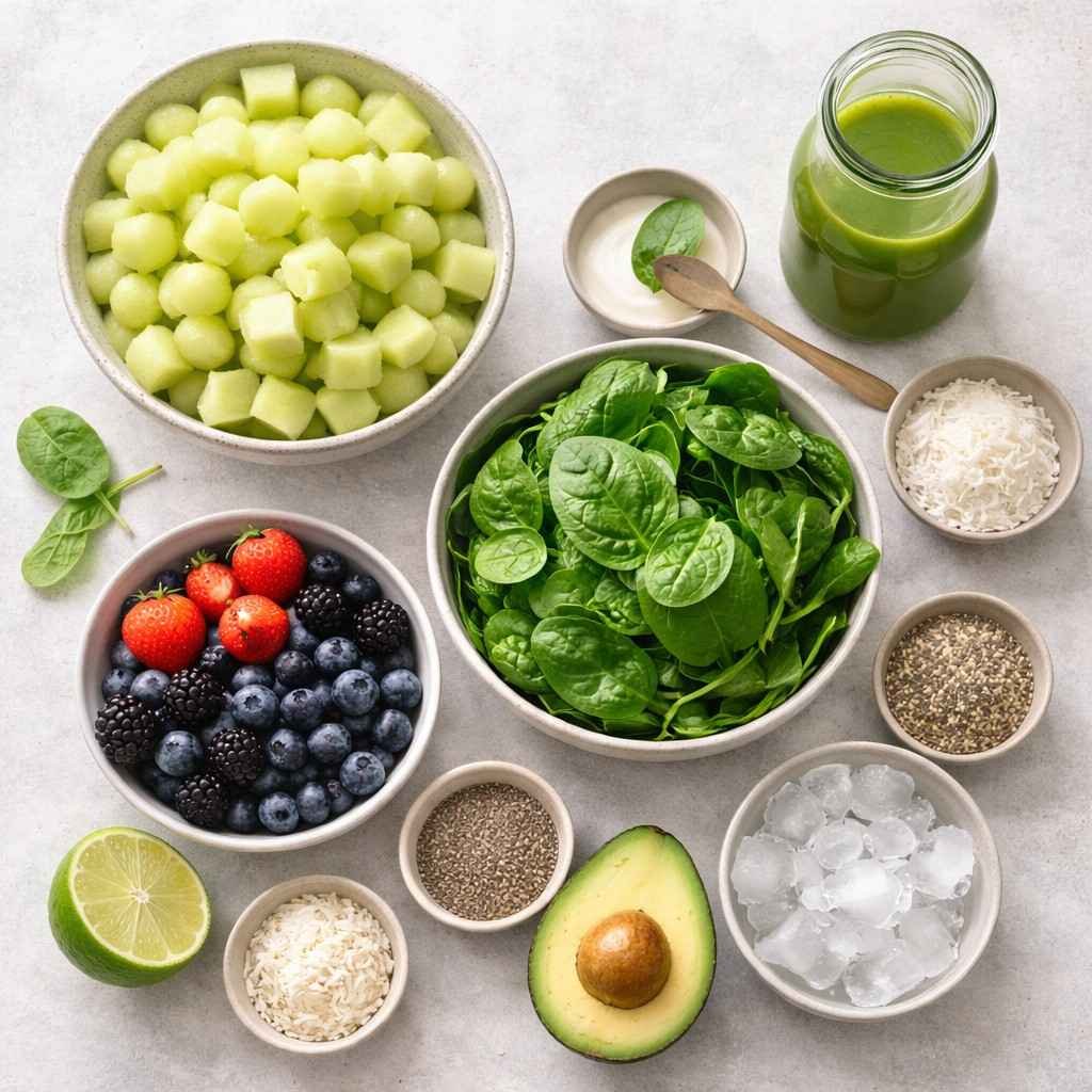 Honeydew Smoothie Bowl ingredients