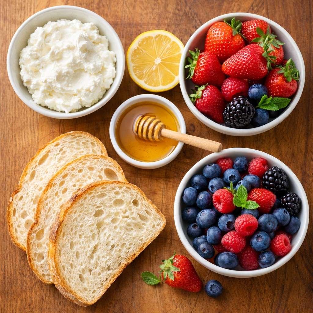 Lemon Berry Ricotta Toast ingredients