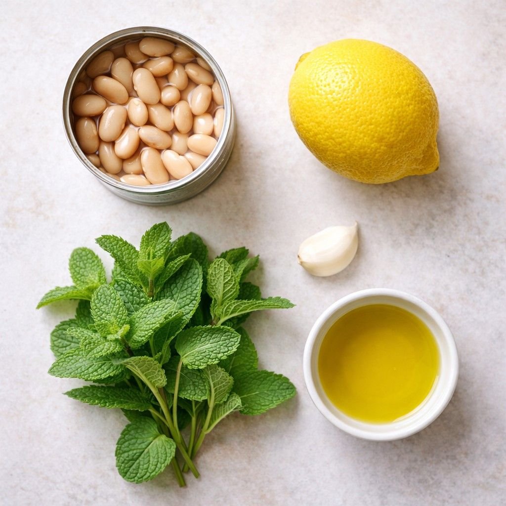 Lemon mint white bean dip ingredients