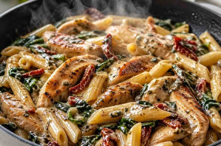 Marry Me Chicken Spinach Penne Skillet