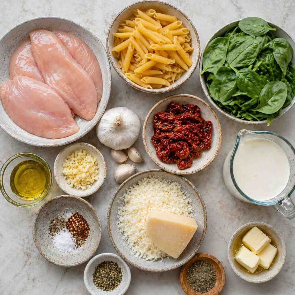 Marry Me Chicken Spinach Penne Skillet ingredients