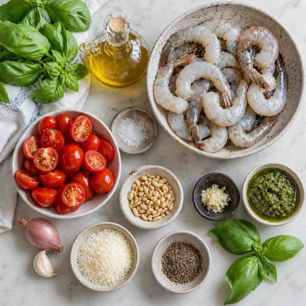 Pesto Shrimp ingredients