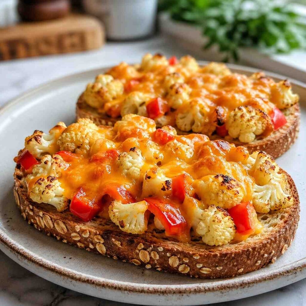 Open-Face Cauliflower Cheddar Melts