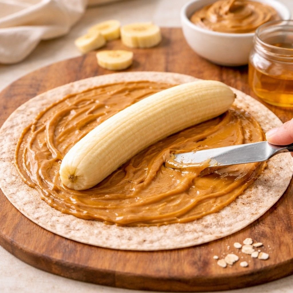 Peanut Butter Banana Roll-Ups prep