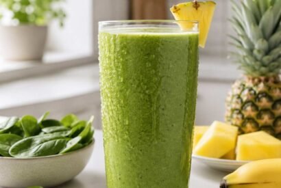 Thumbnail for Pineapple Spinach Smoothie – Creamy Tropical Green Energy Drink