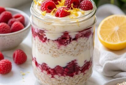 Thumbnail for Raspberry Lemon Cheesecake Overnight Oats