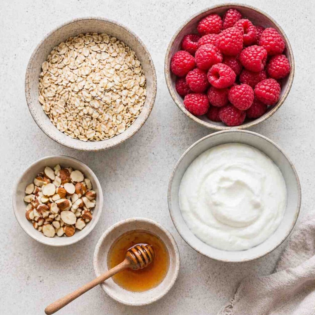 Raspberry Overnight Muesli ingredients