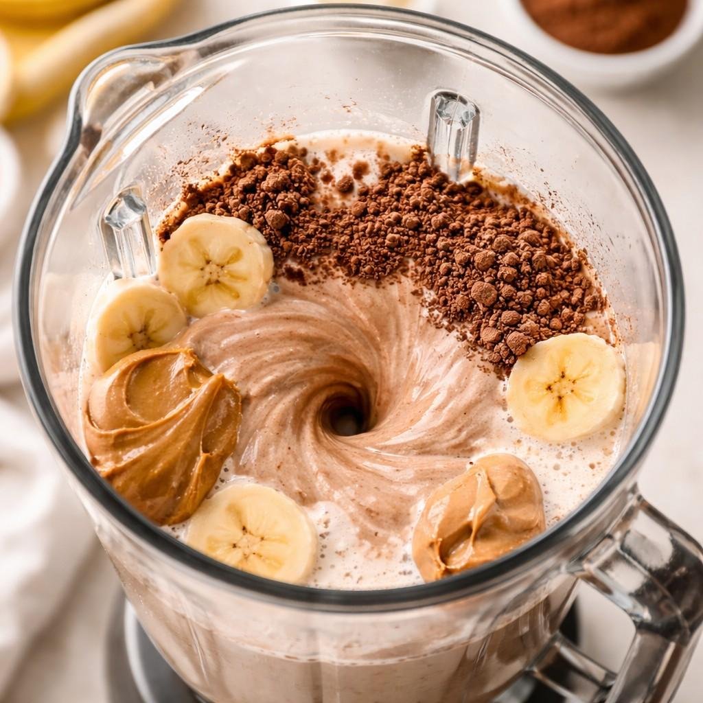 Reese’s Peanut Butter Cup Smoothie prep