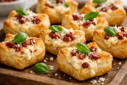 Thumbnail for Ricotta Sun-Dried Tomato Puff Pastry Bites