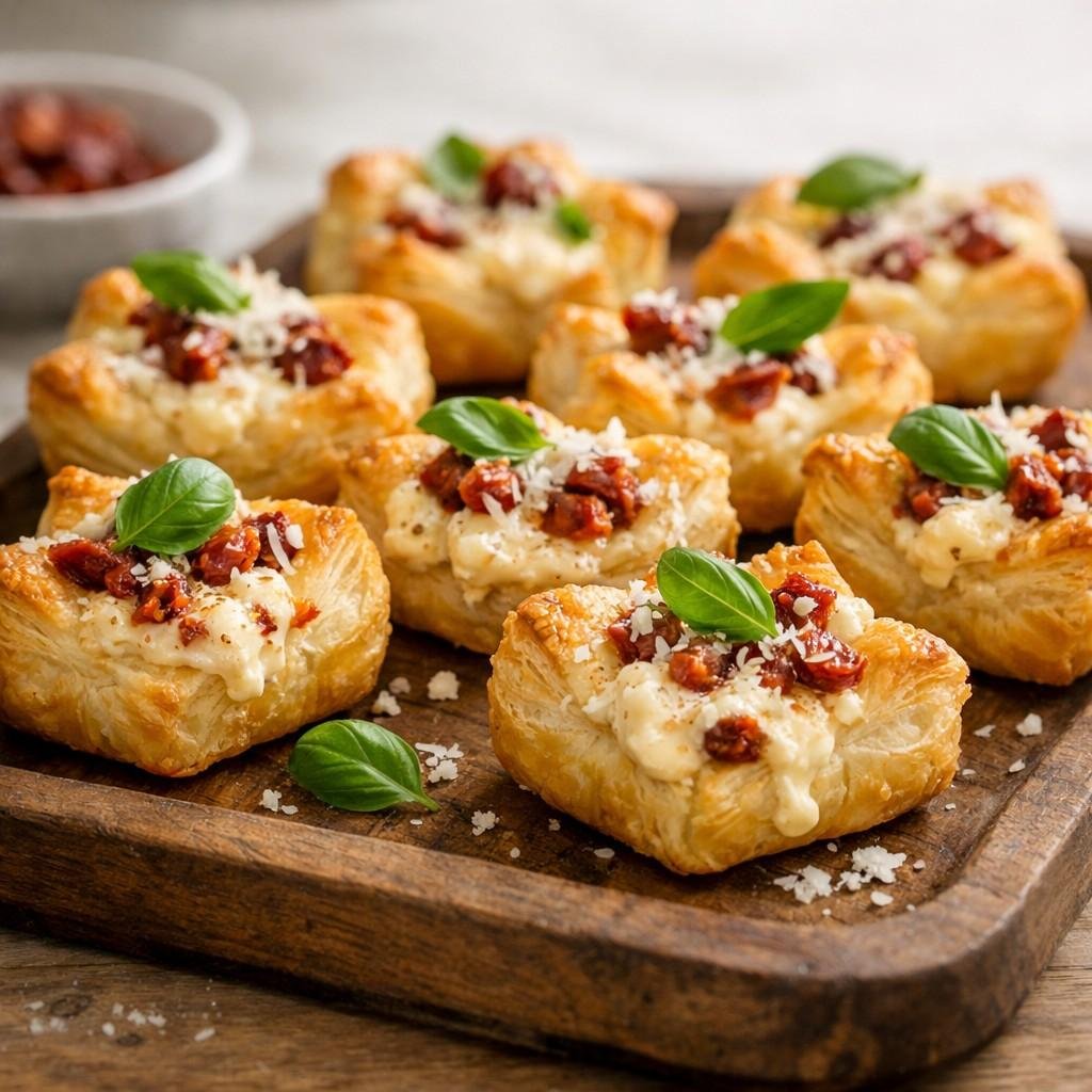 Ricotta Sun-Dried Tomato Puff Pastry Bites