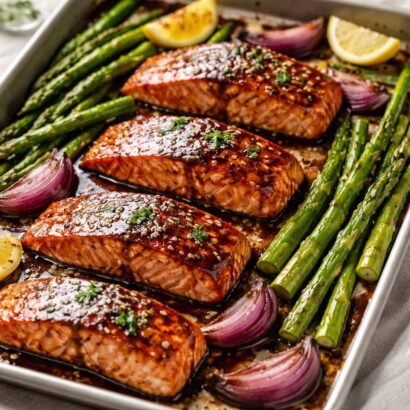 Sheet Pan Balsamic Salmon with Asparagus
