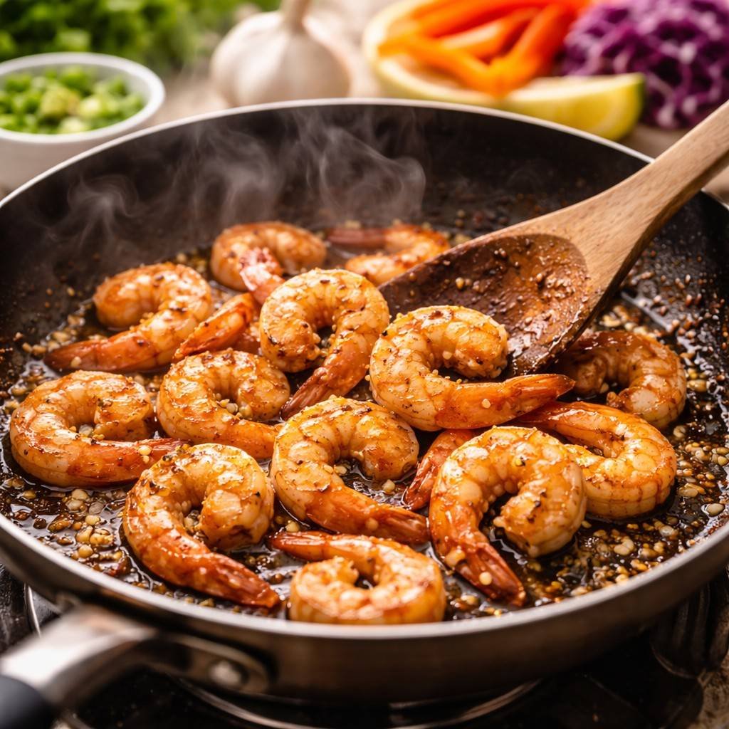 Shrimp Lettuce Wraps prep