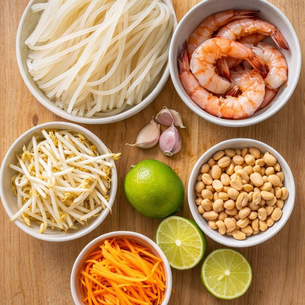 Shrimp Pad Thai ingredients
