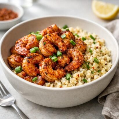 Spicy Cajun Shrimp with Cauliflower Rice Bowl