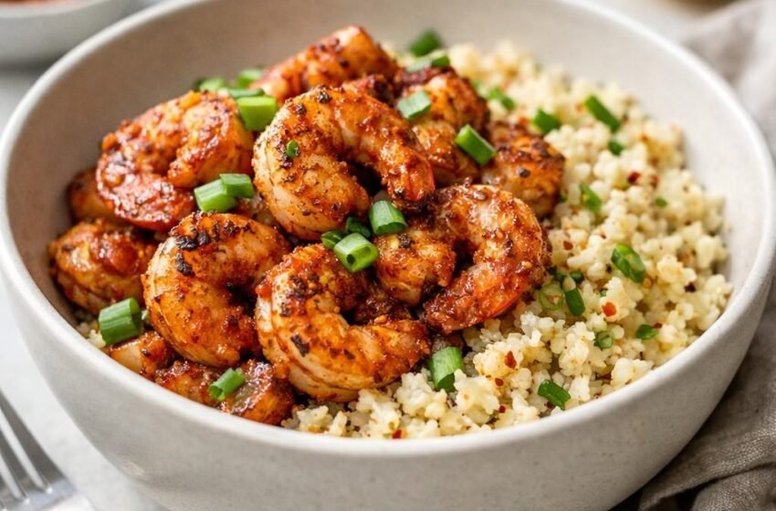 Spicy Cajun Shrimp with Cauliflower Rice Bowl