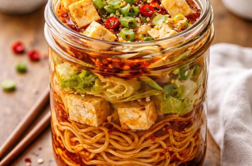 Spicy Sichuan Ramen Cup with Cabbage & Tofu