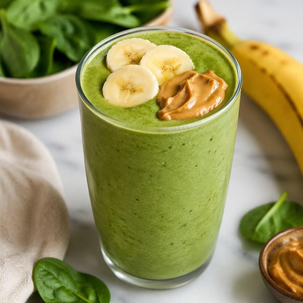 Spinach Peanut Butter Banana Smoothie