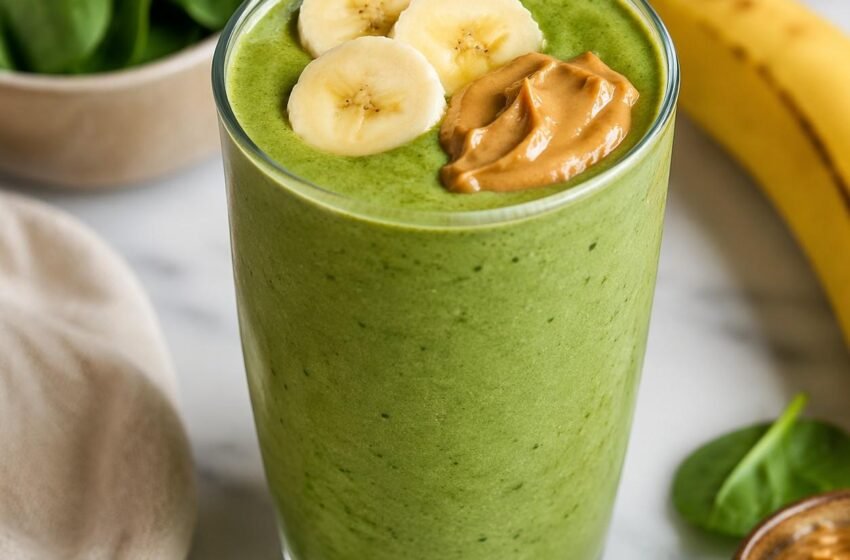 Spinach Peanut Butter Banana Smoothie